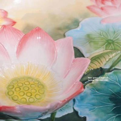 BÌNH THỦ CÔNG ĐẮP NỔI HOA SEN